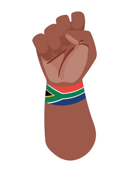 Fist South Africa Flag Icon — Stock Vector