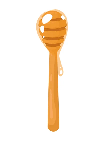 Honey Wooden Spoon Icon — Stockvektor