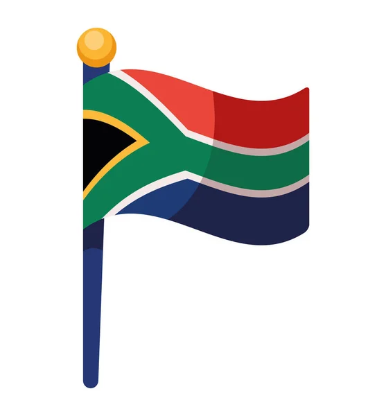 Jihoafrická Vlajka Ikoně Pólu — Stockový vektor