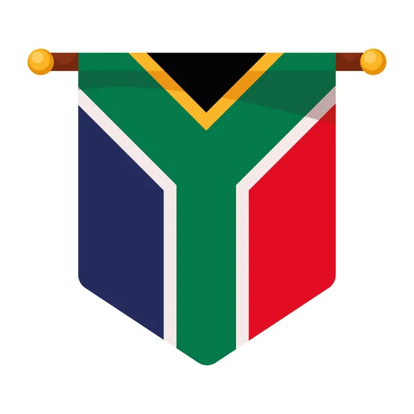 South Africa Flag Hanging Icon — Stock Vector