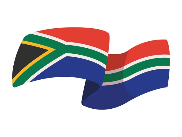 South Africa Flag Waving Icon — Stock Vector