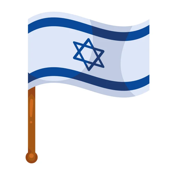 Israel Flag Pole Icon — Vettoriale Stock