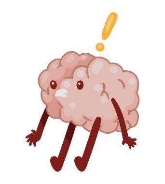 Beyin uyarılmış komik karakter simgesi