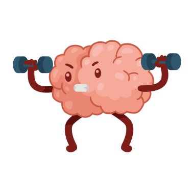 brain lifting dumbbells strong character