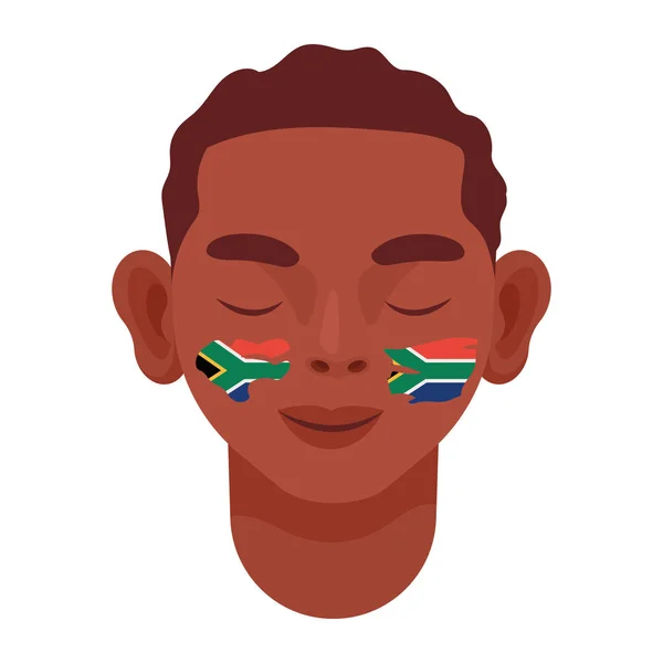 Homem Com Bandeira África Sul Caráter —  Vetores de Stock