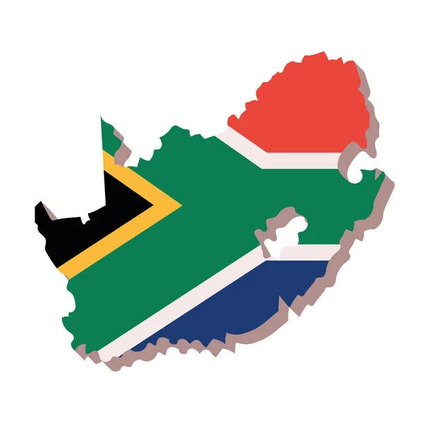 South Africa Flag Map Icon — Archivo Imágenes Vectoriales