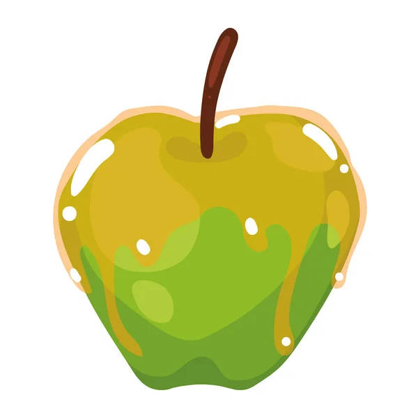 Green Fresh Apple Fruit Icon — Stock Vector