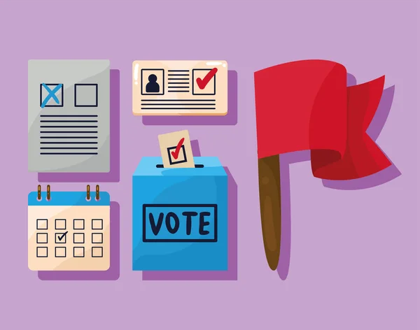Five Election Day Set Icons — Wektor stockowy