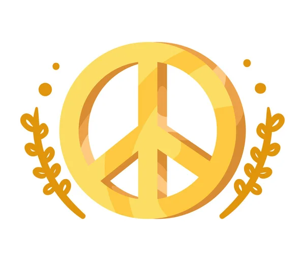 Золотой Символ Мира Венком — стоковый вектор