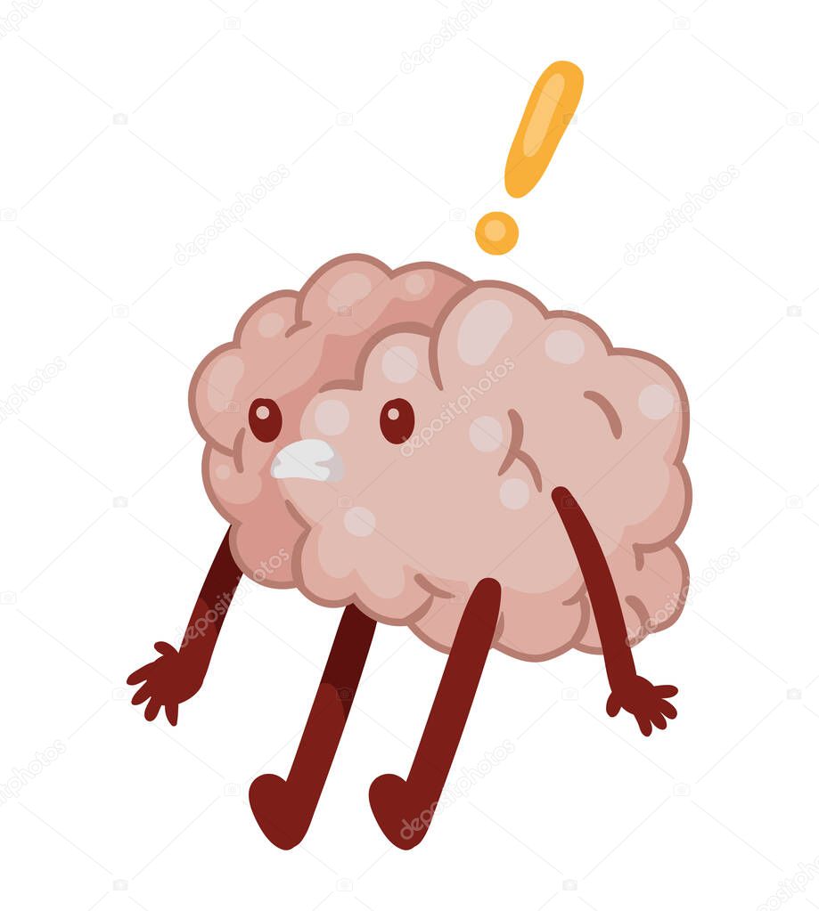 brain alerted comic character icon