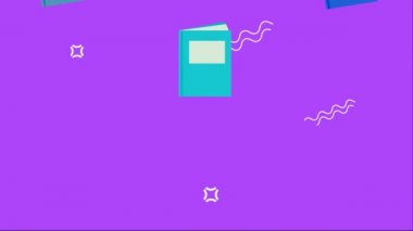 mavi metin kitapları şablon animasyonu, 4k video animasyonu