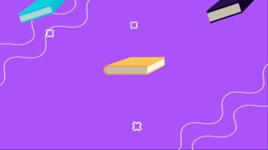 metin kitapları şablon okuma yazma animasyonu, 4k video animasyonu