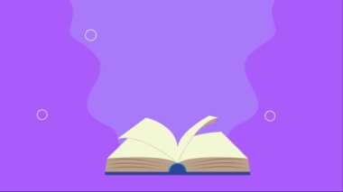 Okuma yazması ve kitabı kutlu olsun. 4k video animasyonu.