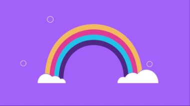 Okuma yazma günün kutlu olsun ve gökkuşağı, 4k video animasyonu