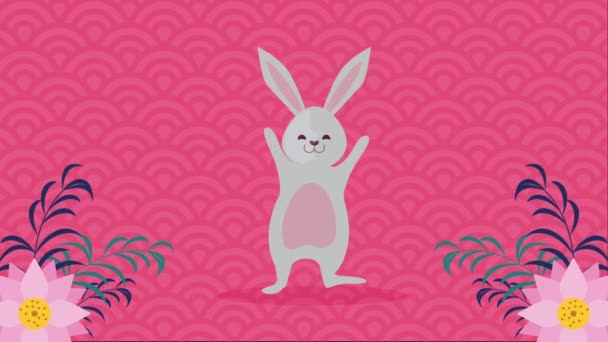 Happy Moon Festival Animation Rabbit Video Animated — Vídeo de Stock