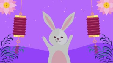 Tavşanlı mutlu ay festivali animasyonu, 4k video animasyonu