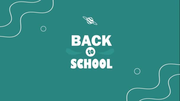 Back School Lettering Planet Video Animated — Wideo stockowe