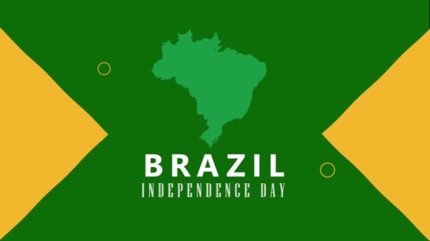 Brazil Independence Lettering Map Video Animated — 图库视频影像