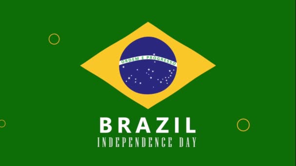 Brazil Independence Lettering Flag Video Animated — 비디오