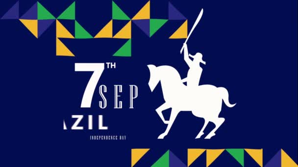 Seven September Brazil Independence Lettering Horse Video Animated — 비디오