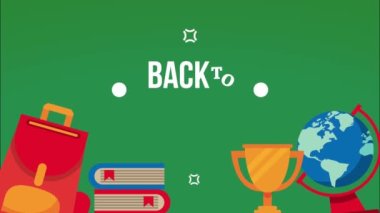 Erzak animasyonuyla birlikte okul harfleri, 4k video animasyonu