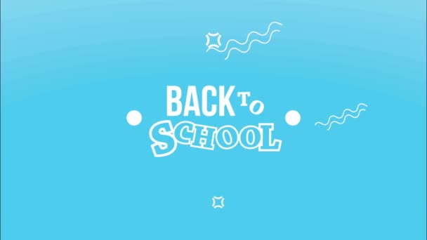 Back School Lettering Video Animated — 图库视频影像