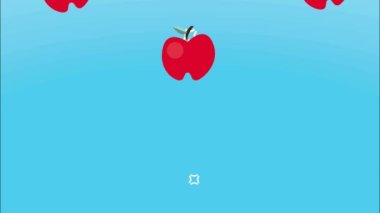 apples fresh fruits pattern animation , 4k video animated