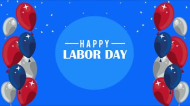 Balonlarla doğum günün kutlu olsun helyum, 4k video animasyonu