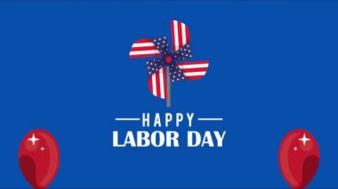 Hava oyuncağıyla mutlu işçi günü mektupları, 4k video animasyonu