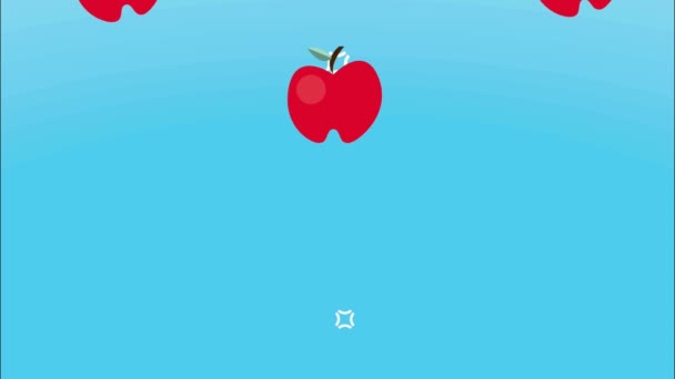 Apples Fresh Fruits Pattern Animation Video Animated — Vídeos de Stock