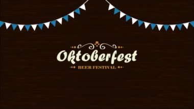 Oktoberfest, çelenk animasyonlu harfler, 4k video animasyonu