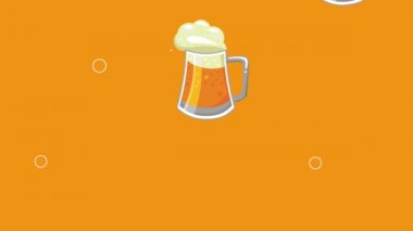 Köpük desenli bira kavanozları, 4k video animasyonu