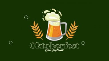 Oktoberfest antetli bira animasyonu, 4k video animasyonu