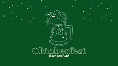 Oktoberfest antetli bira animasyonu, 4k video animasyonu