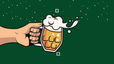 hand with beer jar animation , 4k video animated