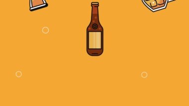 beers drinks containers pattern animation , 4k video animated