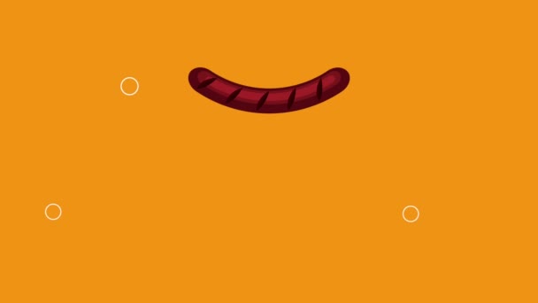 Sausages Frieds Food Pattern Animation Video Animated — Stockvideo