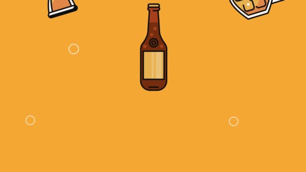 Beers Drinks Containers Pattern Animation Video Animated — Αρχείο Βίντεο