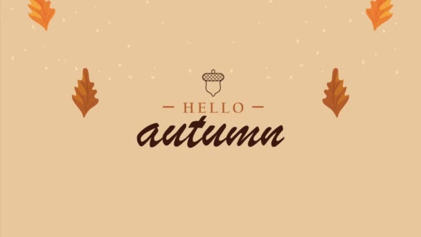 Hello Autumn Lettering Video Animated — Αρχείο Βίντεο