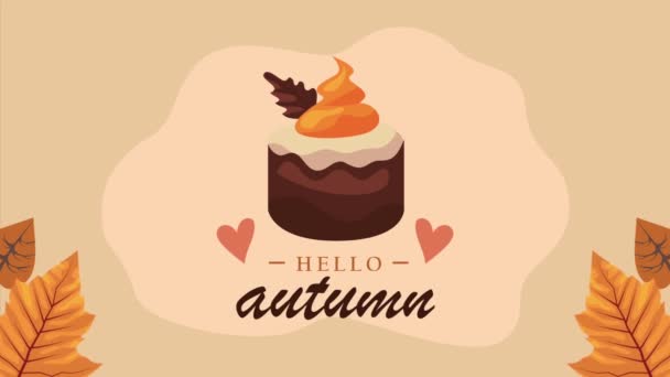 Hello Autumn Lettering Video Animated — Stock videók