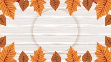 Sonbahar sezonu çerçeve dekoratif animasyon, 4k video animasyonu