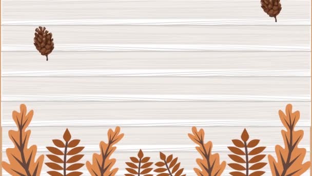 Autumn Season Leafs Frame Animation Video Animated — Vídeo de Stock