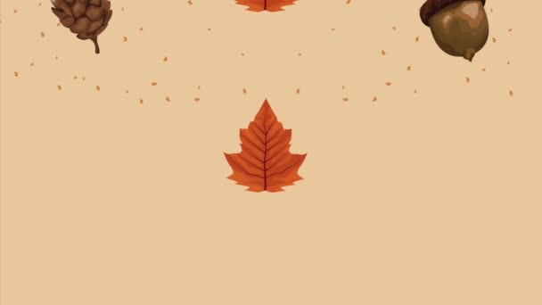 Autumn Season Pattern Animation Video Animated — Vídeo de Stock