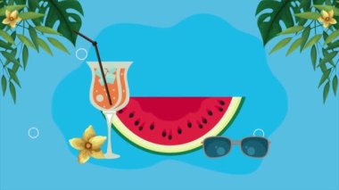 Kokteylli seyahat animasyonu, 4k video animasyonu