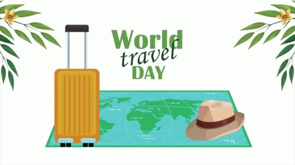 World Turism Day Lettering Animation Video Animated — Stock videók