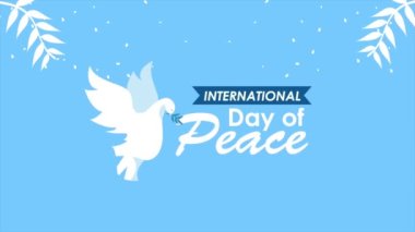 Güvercin uçuşuyla uluslararası barış antlaşması, 4k video animasyonu