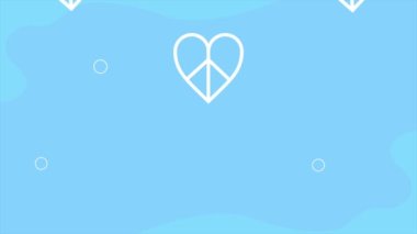 Barış Kalpleri sembolleri şablon animasyonu, 4k video animasyonu