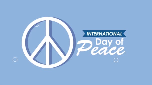 International Day Peace Lettering Symbol Video Animated — Αρχείο Βίντεο