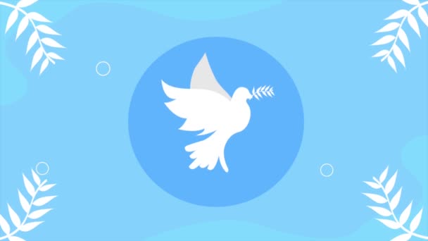 Peace Dove Flying Silhouette Animation Video Animated — Stockvideo