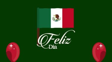 Feliz dia de la Independencia harfleri, 4k video animasyonu